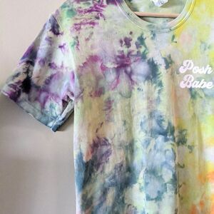Posh Babe Quartz Rainbow Tie Dye Tee T-shirt